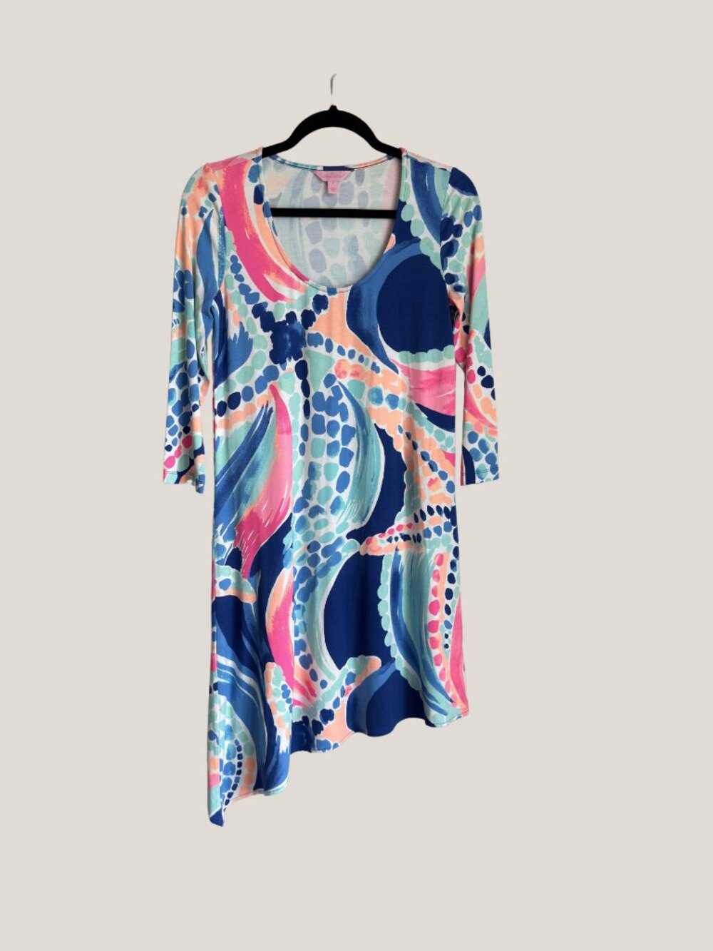 Lilly Pulitzer Ariana Asymmetric Swing Multi Ocean Jewels Dress, Small